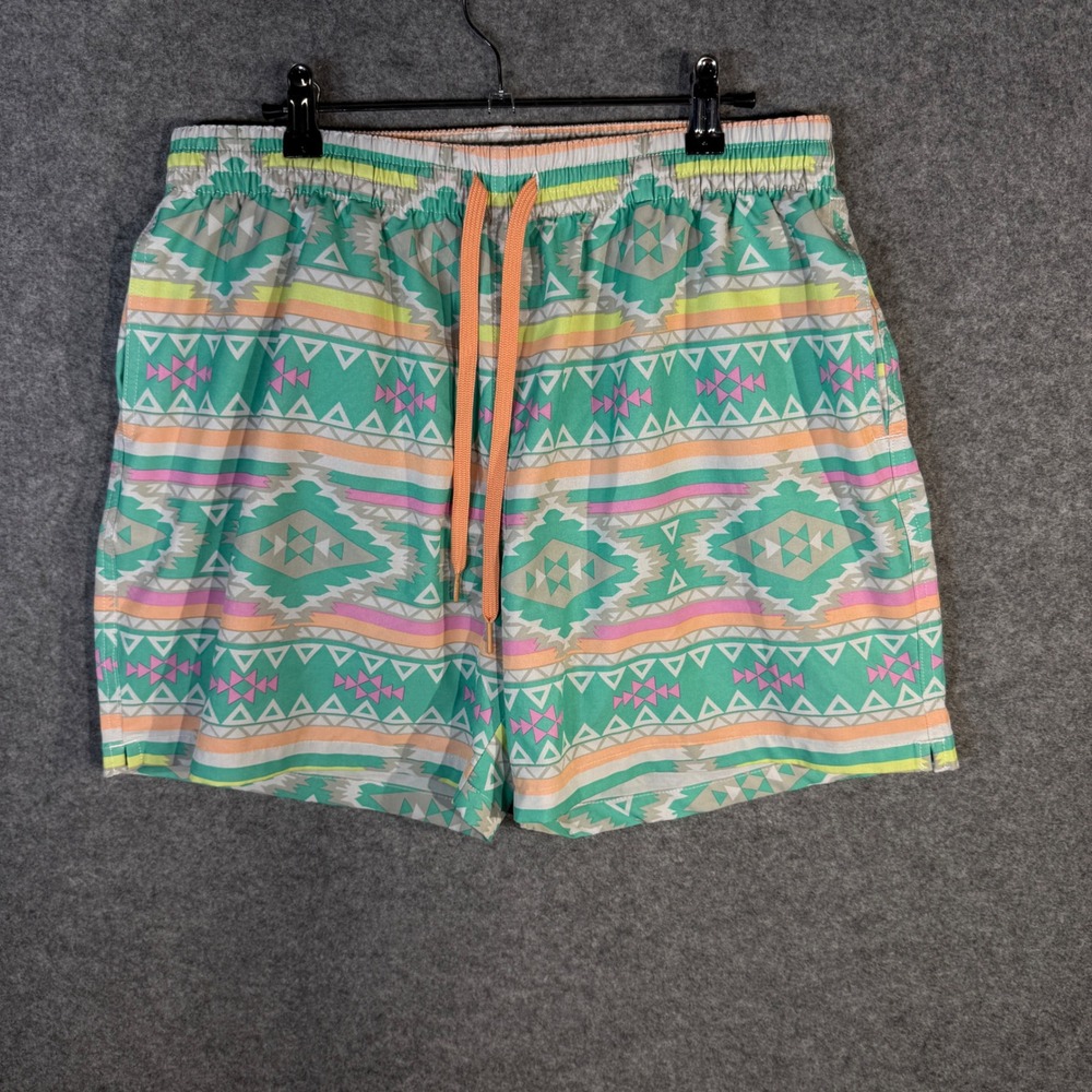 Chubbies Men's Swim Trunks Size XL Aztec‎ Print Elastic Waist Drawstring Pockets